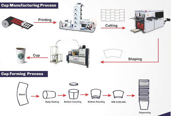 dây chuyền sản xuất cốc giấy