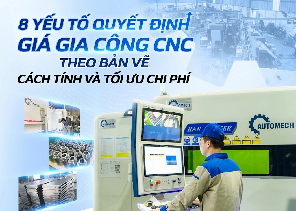 8 yếu tố quyết định giá gia công CNC theo bản vẽ: Cách tính và tối ưu chi phí