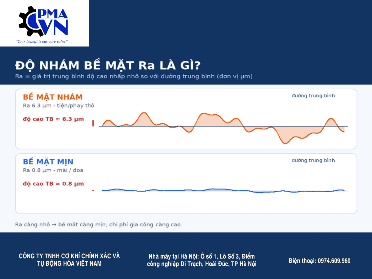 Độ nhám bề mặt Ra là gì